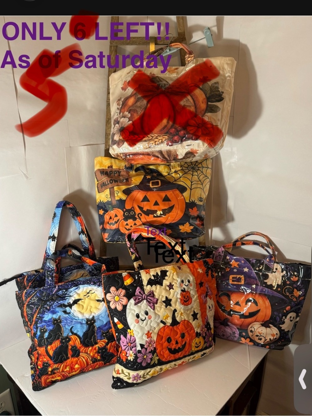 CHOOSE 1 Festive Fall PVC or QUILTED TOTE BAG NWT
